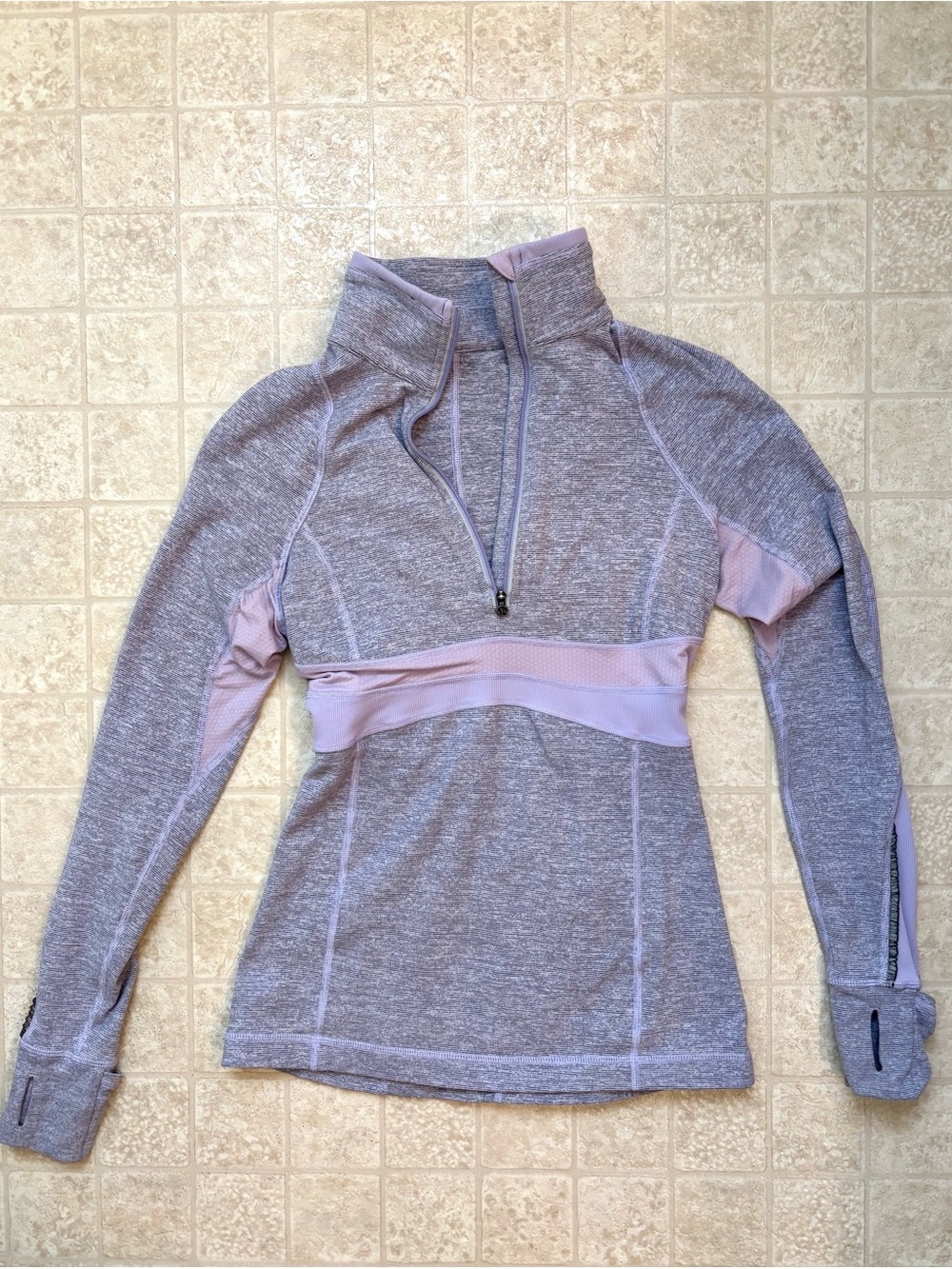 Lululemon Rulu Running Long Sleeve Lavender Heather Half-Zip Pullover